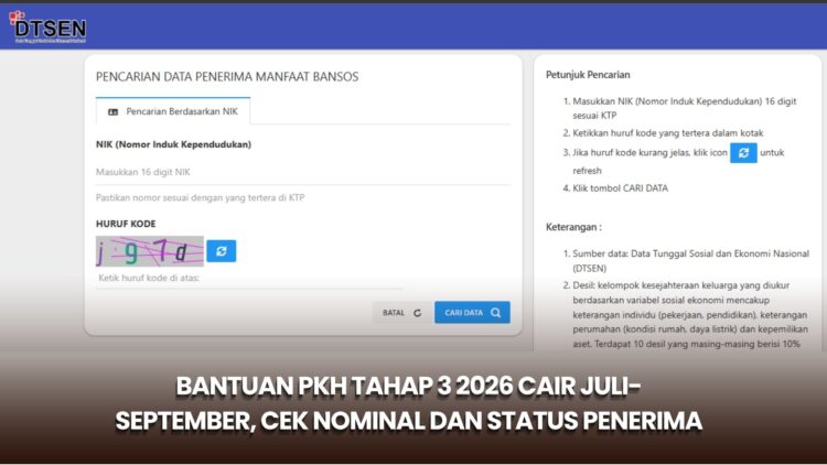 Bantuan PKH Tahap 3 2026 Cair Juli-September, Cek Nominal dan Status Penerima