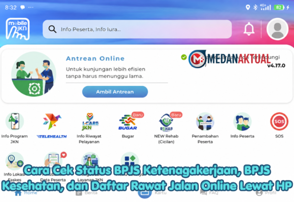 Cara Cek Status BPJS Ketenagakerjaan, BPJS Kesehatan, dan Daftar Rawat Jalan Online Lewat HP