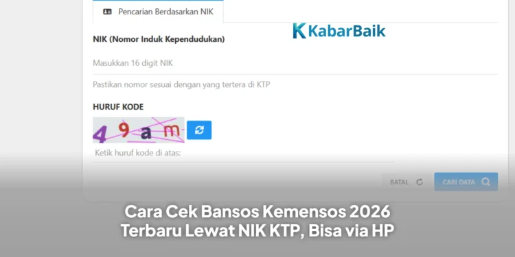 Cara Cek Bansos Kemensos 2026 Terbaru Lewat NIK KTP, Bisa via HP