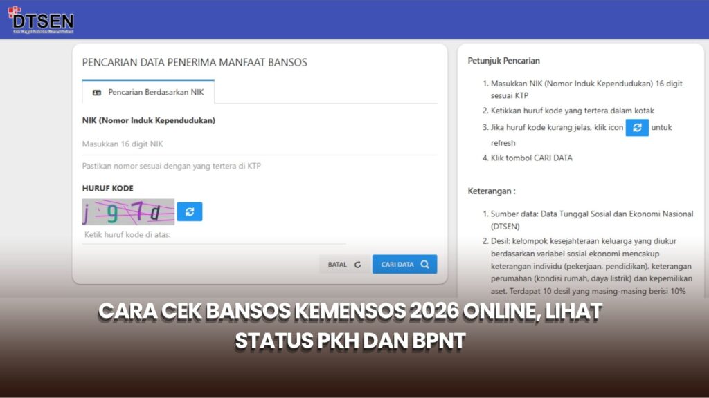 Cara Cek Bansos Kemensos 2026 Online, Lihat Status PKH dan BPNT