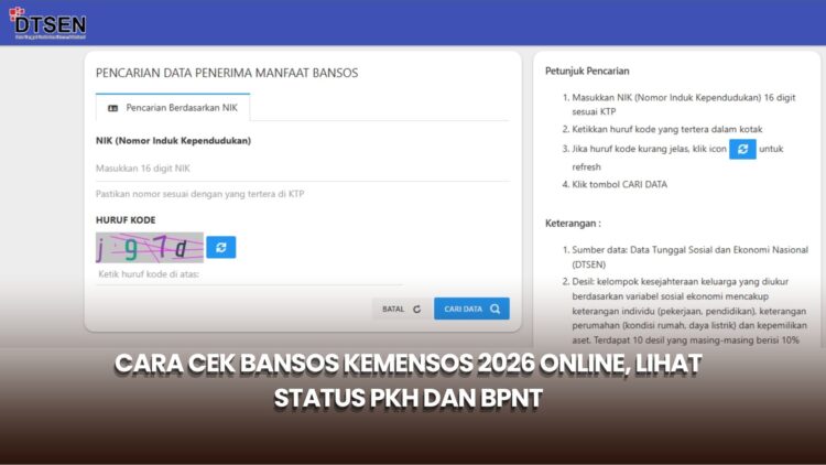 Cara Cek Bansos Kemensos 2026 Online, Lihat Status PKH dan BPNT