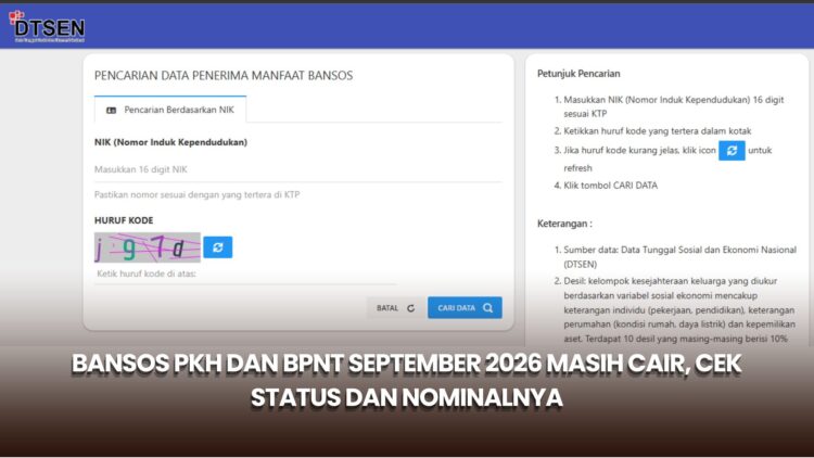 Bansos PKH dan BPNT September 2026 Masih Cair, Cek Status dan Nominalnya