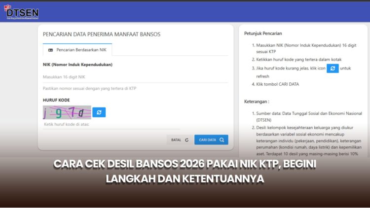Cara Cek Desil Bansos 2026 Pakai NIK KTP, Begini Langkah dan Ketentuannya