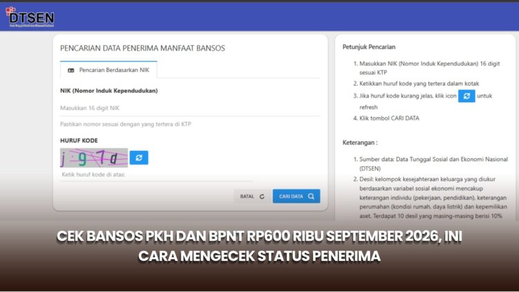 Cek Bansos PKH dan BPNT Rp600 Ribu September 2026, Ini Cara Mengecek Status Penerima