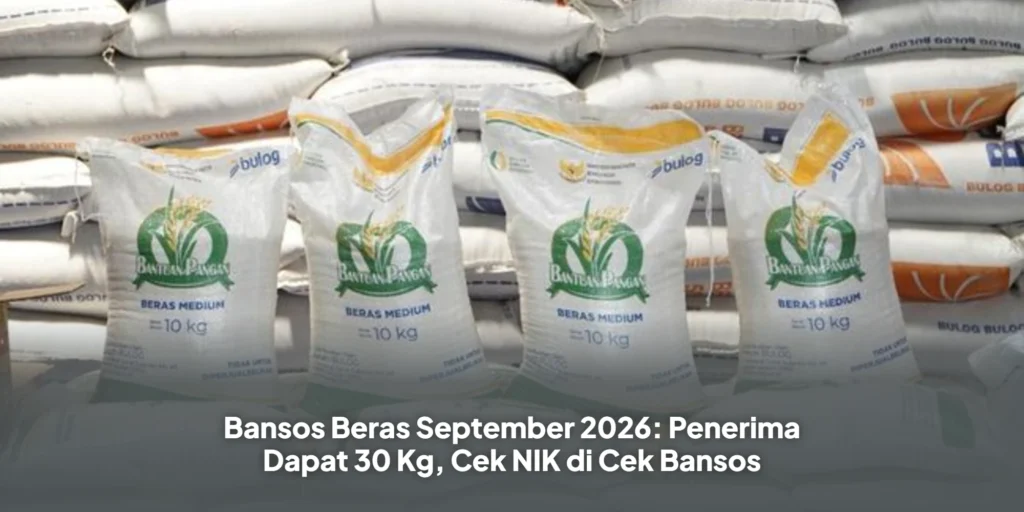 Bansos Beras September 2026: Penerima Dapat 30 Kg, Cek NIK di Cek Bansos