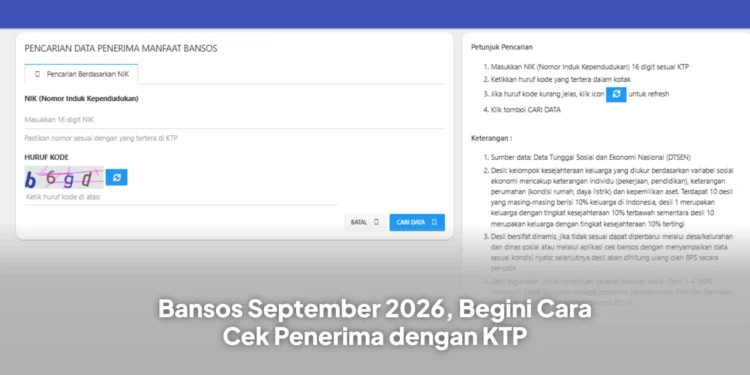 Bansos September 2026, Begini Cara Cek Penerima dengan KTP