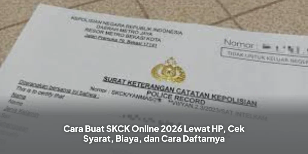 Cara Buat SKCK Online 2026 Lewat HP, Cek Syarat, Biaya, dan Cara Daftarnya