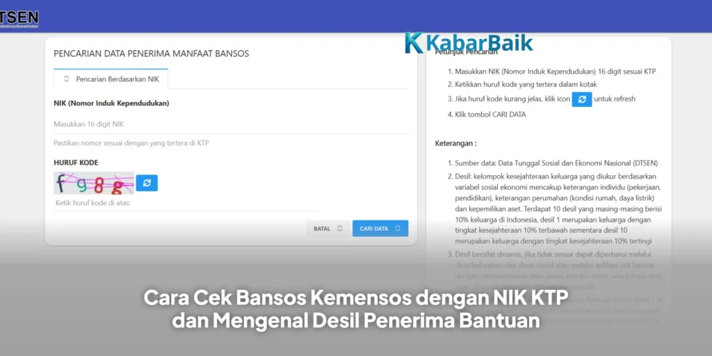 Cara Cek Bansos Kemensos dengan NIK KTP dan Mengenal Desil Penerima Bantuan