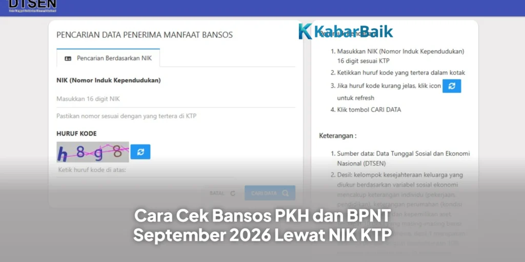 Cara Cek Bansos PKH dan BPNT September 2026 Lewat NIK KTP