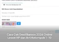 Cara Cek Desil Bansos 2026 Online Lewat HP dan Arti Kelompok 1-10