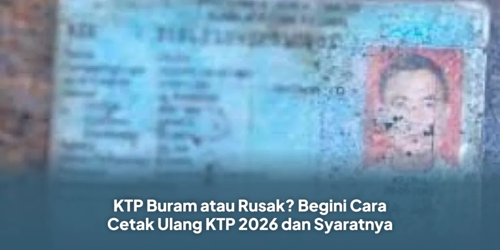 KTP Buram atau Rusak? Begini Cara Cetak Ulang KTP 2026 dan Syaratnya