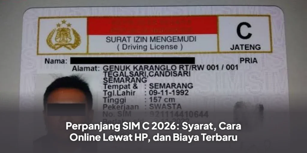 Perpanjang SIM C 2026: Syarat, Cara Online Lewat HP, dan Biaya Terbaru