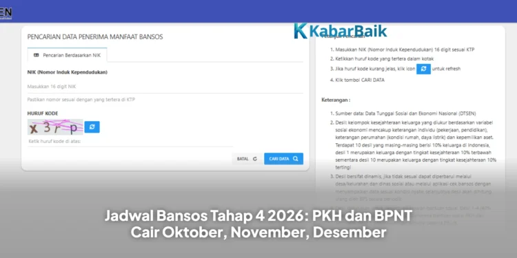 Jadwal Bansos Tahap 4 2026: PKH dan BPNT Cair Oktober, November, Desember